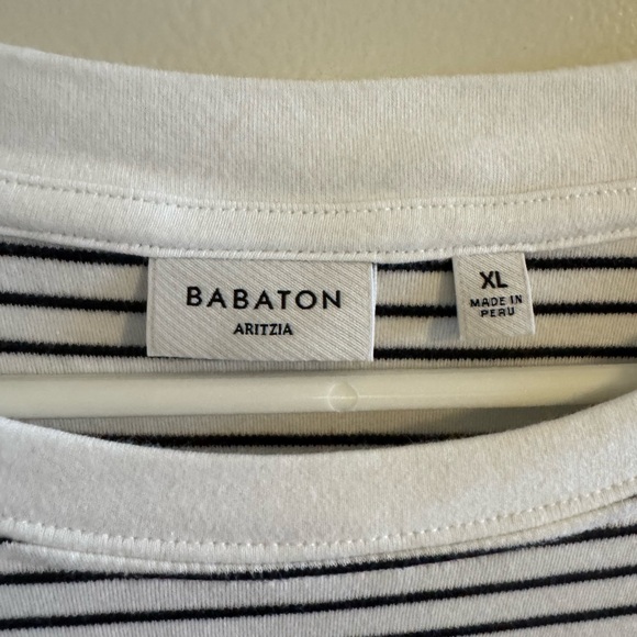 Babaton Black and White Striped T-Shirt - Picture 3 of 3
